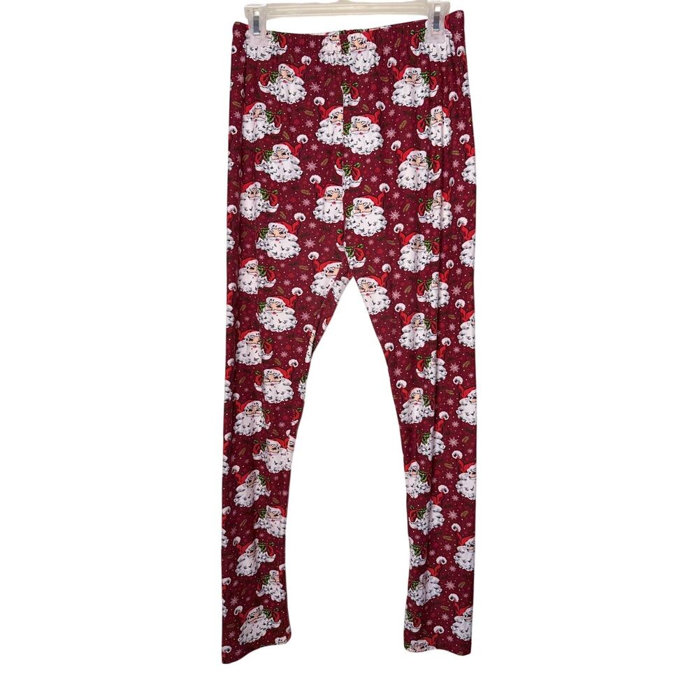 Gold metal christmas leggings womens large